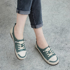 Spring Fashion Patchwork Leather Fashion Casual Shoes