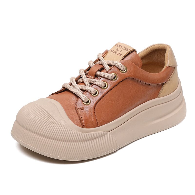 Spring Minimalist Leather Flat Casual Shoes