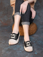 Spring Minimalist Leather Flat Casual Shoes