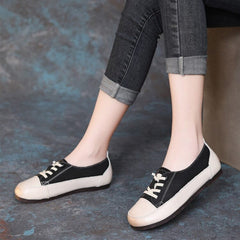 Spring Minimalist Leather Flat Casual Shoes