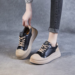 Spring Minimalist Leather Flat Casual Shoes