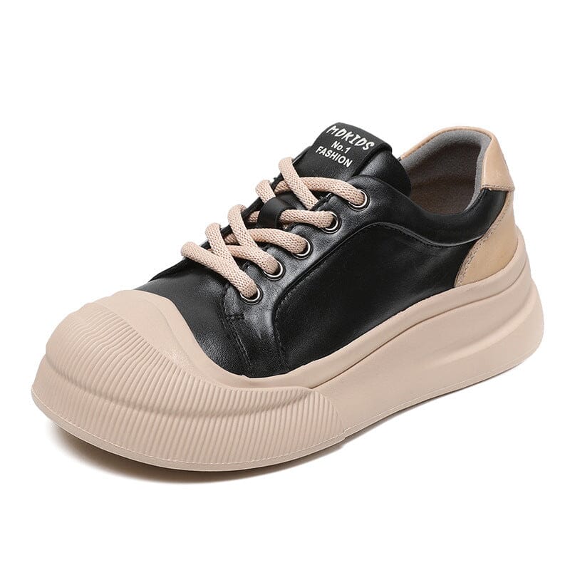 Spring Minimalist Leather Flat Casual Shoes