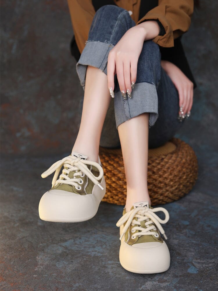 Spring Minimalist Leathier Thick Soled Flat Casual Shoes