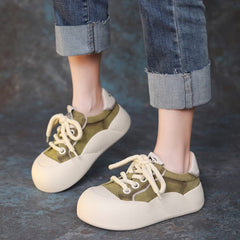 Spring Minimalist Leathier Thick Soled Flat Casual Shoes