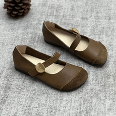 Spring Retro Handmade Patchwork Leather Casual Shoes