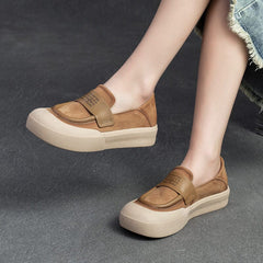 Spring Retro Leather Comfort Flat Casual Shoes