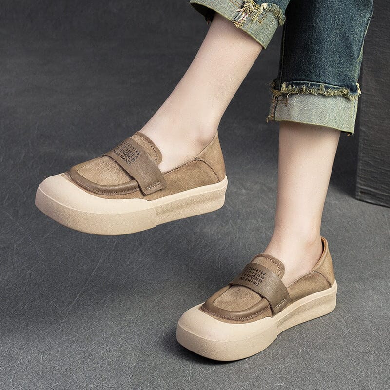 Spring Retro Leather Comfort Flat Casual Shoes