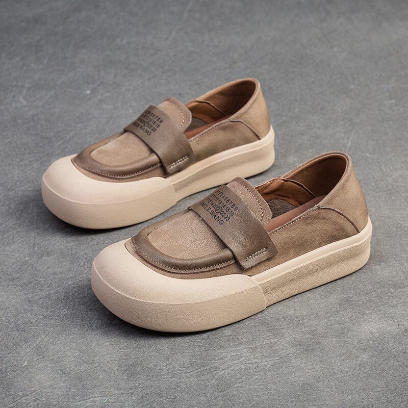 Spring Retro Leather Comfort Flat Casual Shoes