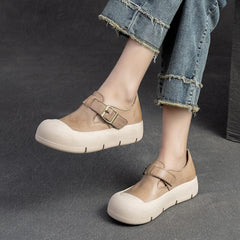 Spring Retro Minimalist Leather Flat Casual Shoes