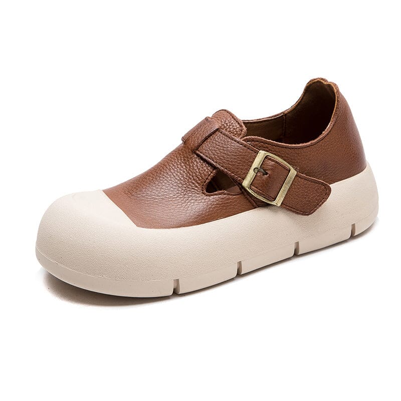 Spring Retro Minimalist Leather Flat Casual Shoes