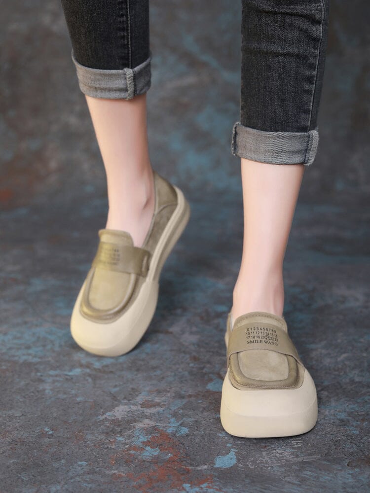 Spring Retro Minimalist Soft Leather Casual Shoes