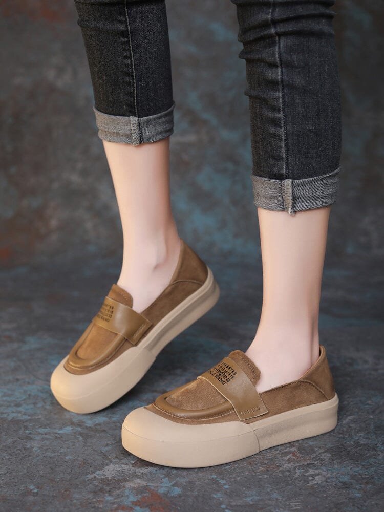 Spring Retro Minimalist Soft Leather Casual Shoes