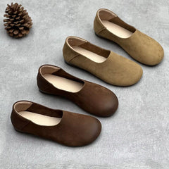 Spring Retro Soft Flats Leather Casual Shoes