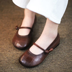 Spring Retro Soft Leather Flat Casual Shoes