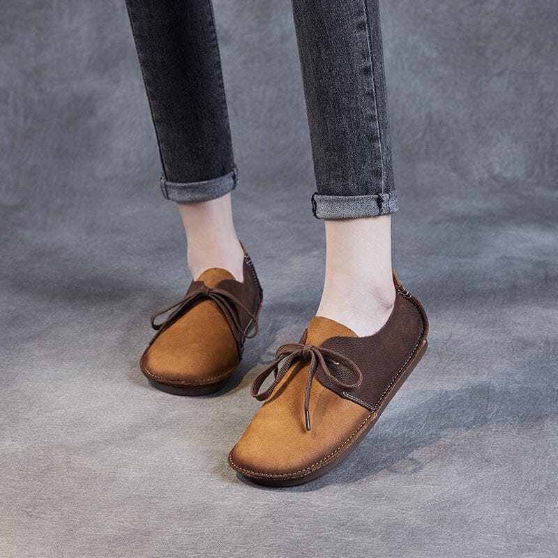 Spring Retro Soft Leather Flat Casual Shoes