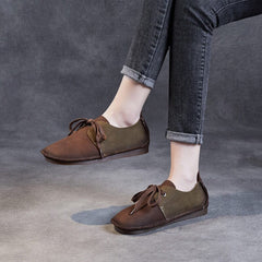 Spring Retro Soft Leather Flat Casual Shoes