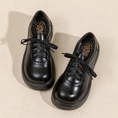 Spring Retro Solid Leather Casual Shoes