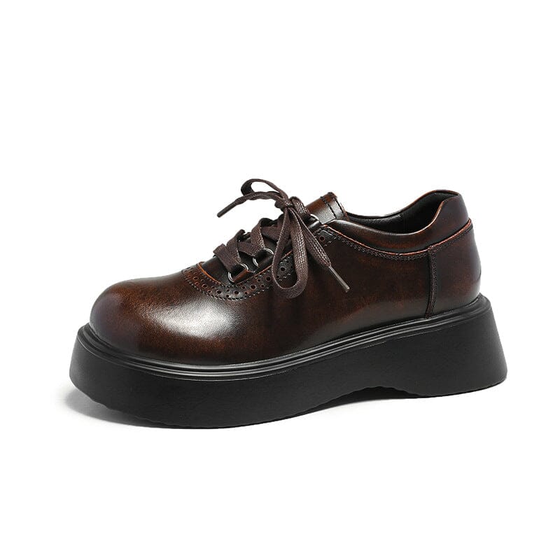 Spring Retro Solid Leather Casual Shoes