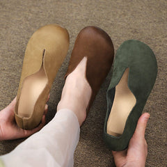 Spring Summer Retro Leather Soft Casual Shoes