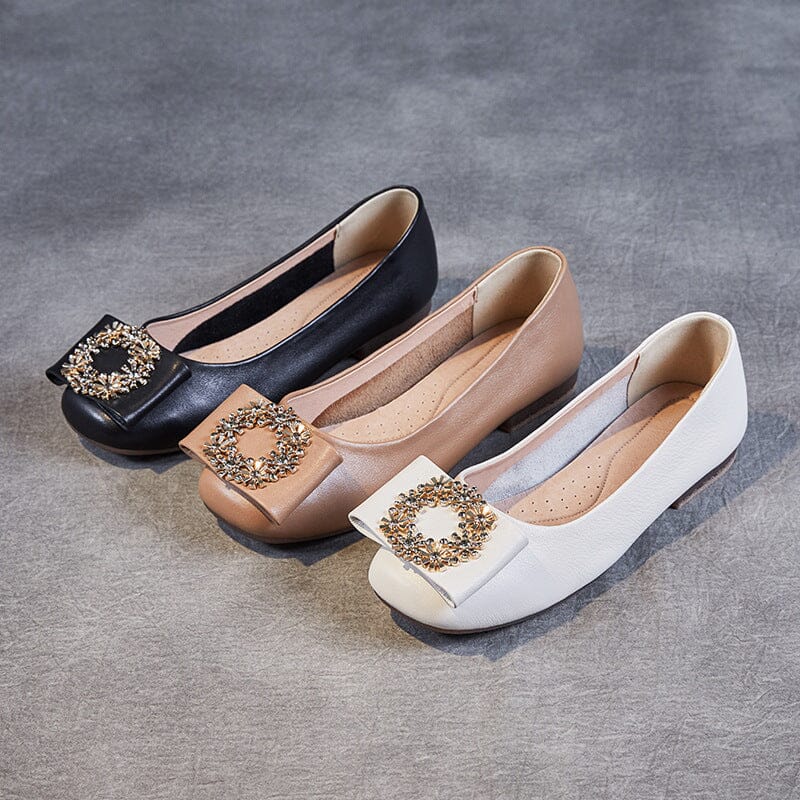 Spring Summer Retro Soft Leather Flat Casual Shoes