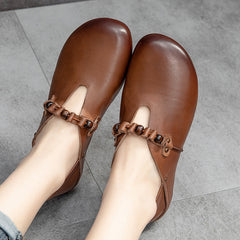 Spring Summer Retro Soft Leather Handmade Casual Shoes