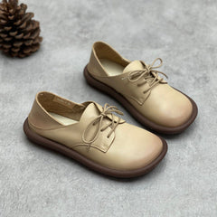 Spring Summer Retro Soft Leather Handmade Casual Shoes