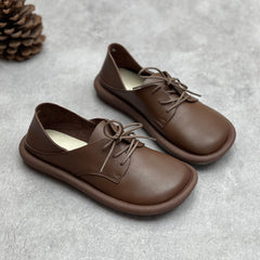 Spring Summer Retro Soft Leather Handmade Casual Shoes