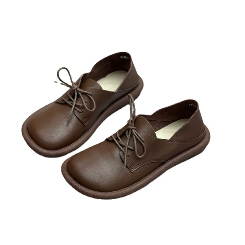 Spring Summer Retro Soft Leather Handmade Casual Shoes