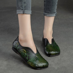 Summer Autumn Retro Leather Flat Casual Shoes