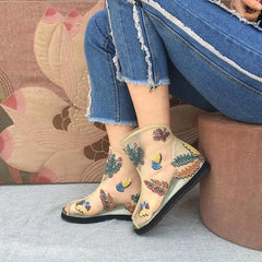 Summer Embroidered Mesh Sandals Fish Mouth Boots