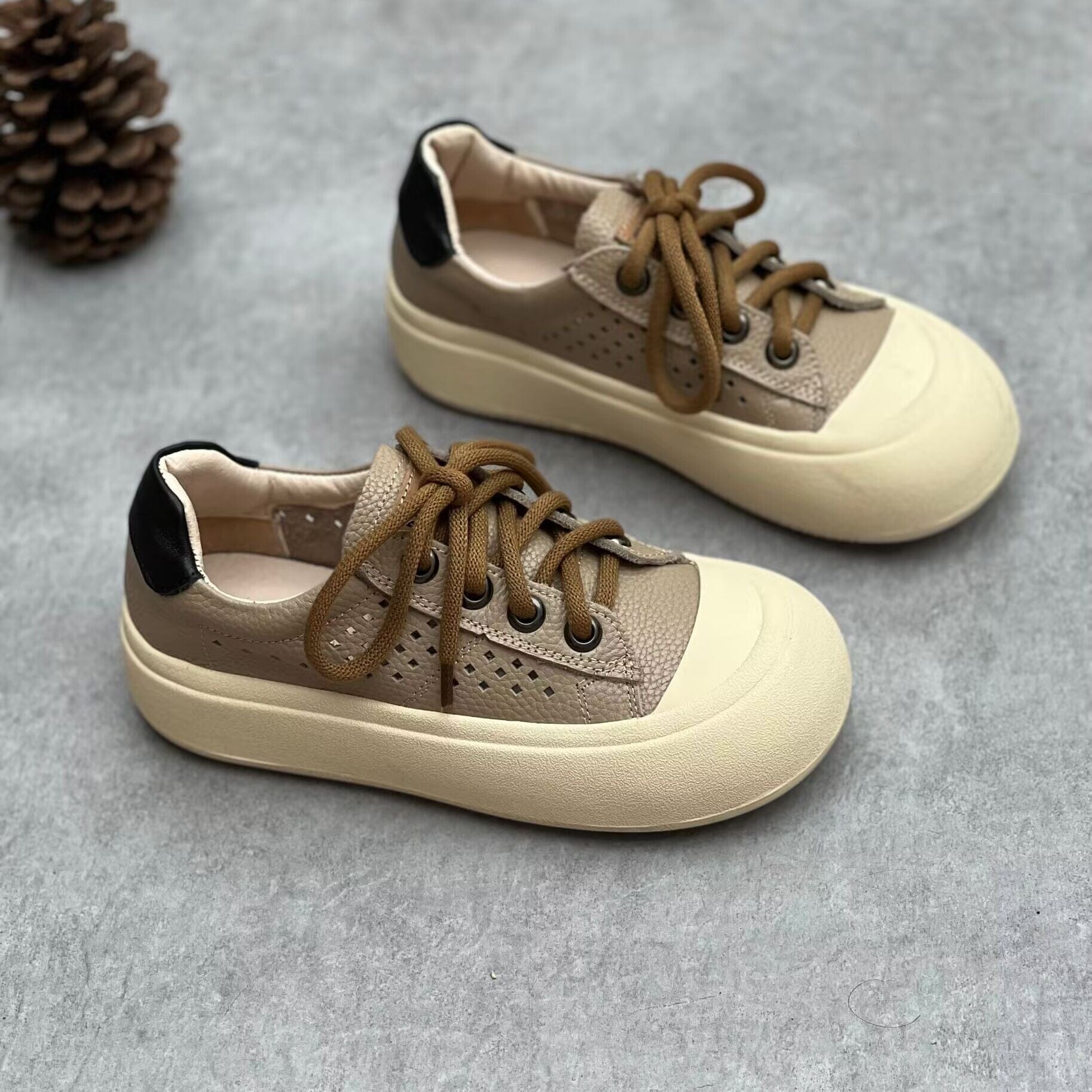 Summer Handmade Retro Hollow Leather Casual Shoes