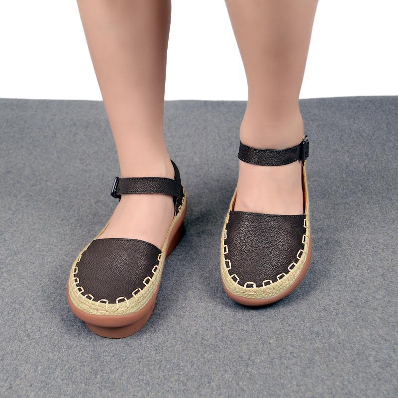 Summer Platform Leather Retro Handmade Shoes