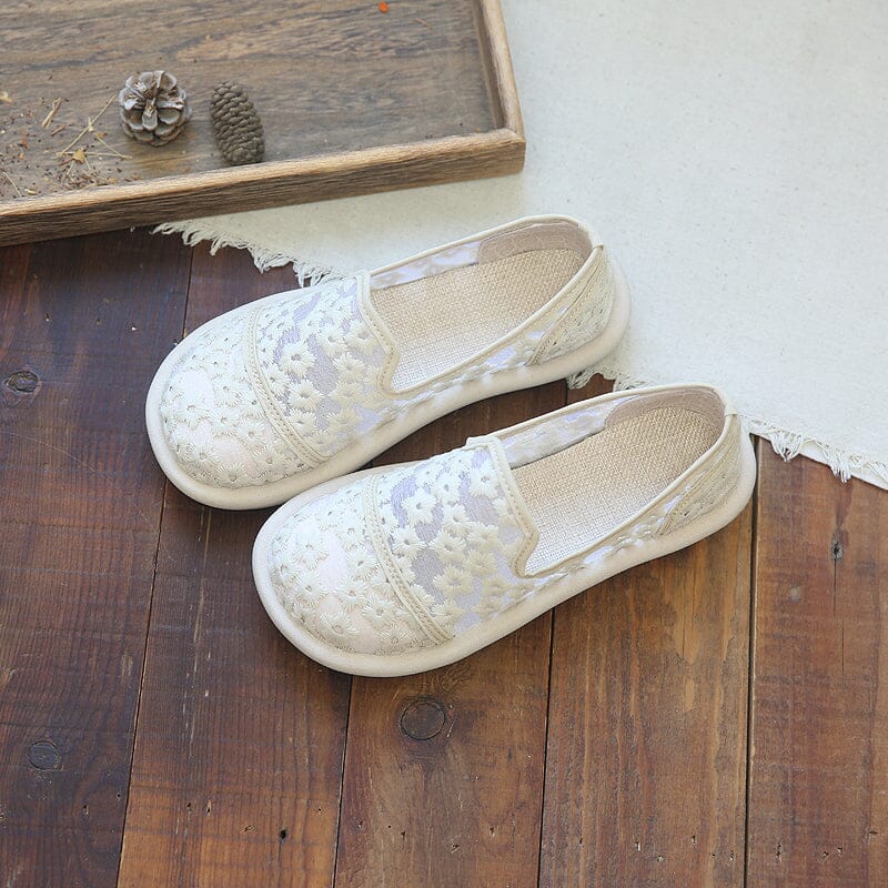 Summer Retro Hollow Mesh Canvas Casual Shoes