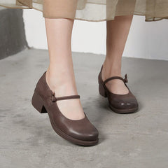 Summer Retro Leather Chunky Sole Casual Shoes