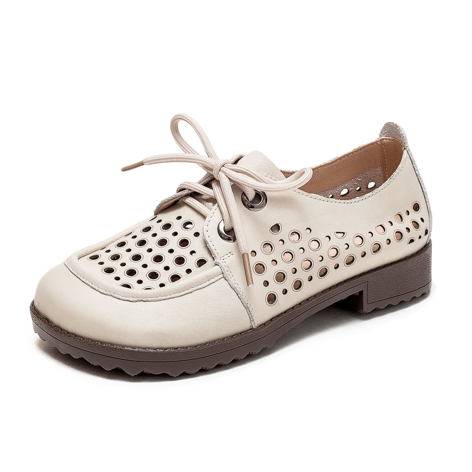 Summer Women Vintage Hollow Leather Casual Shoes