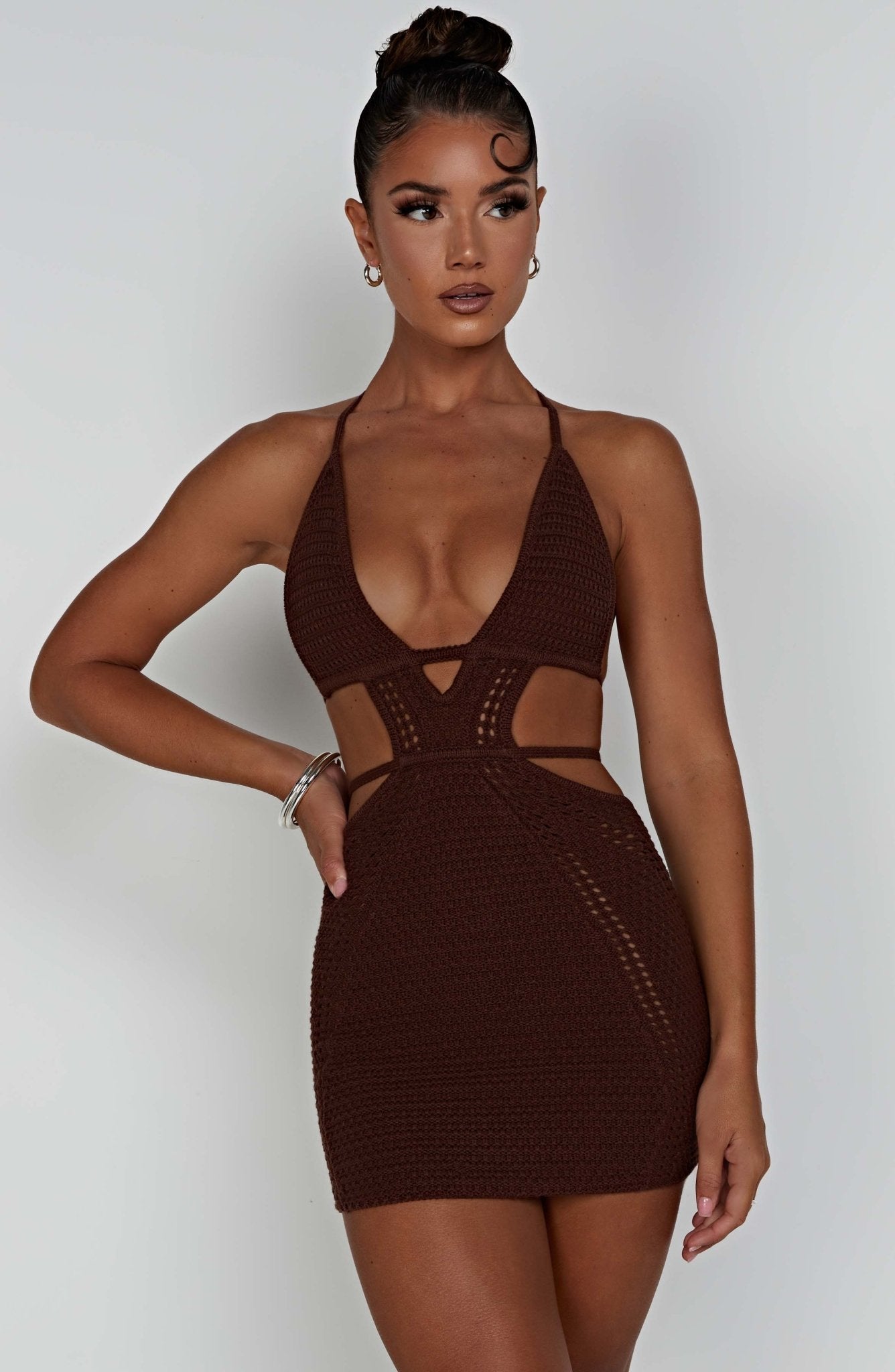 Sylvia Mini Dress - Chocolate