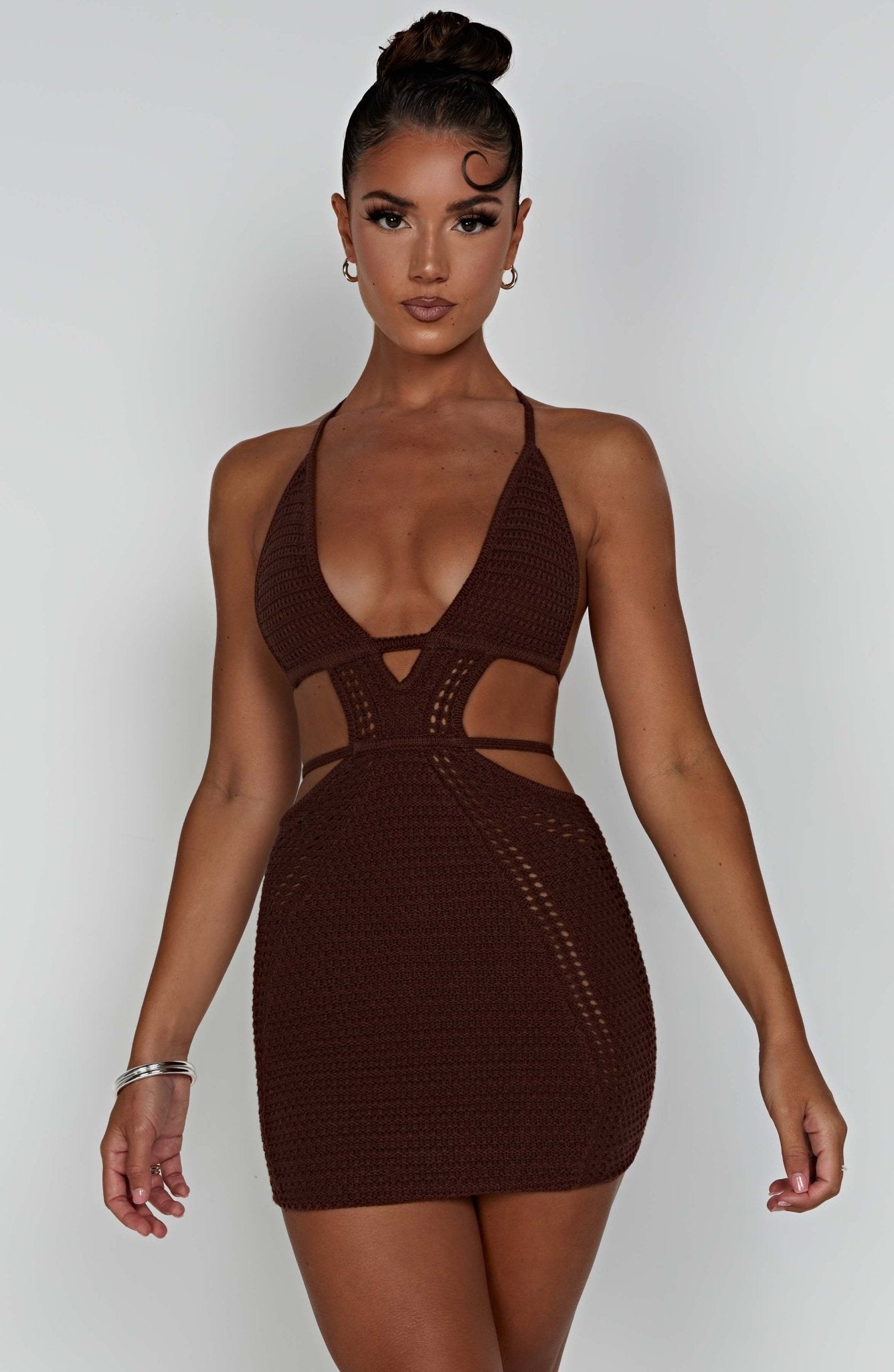 Sylvia Mini Dress - Chocolate