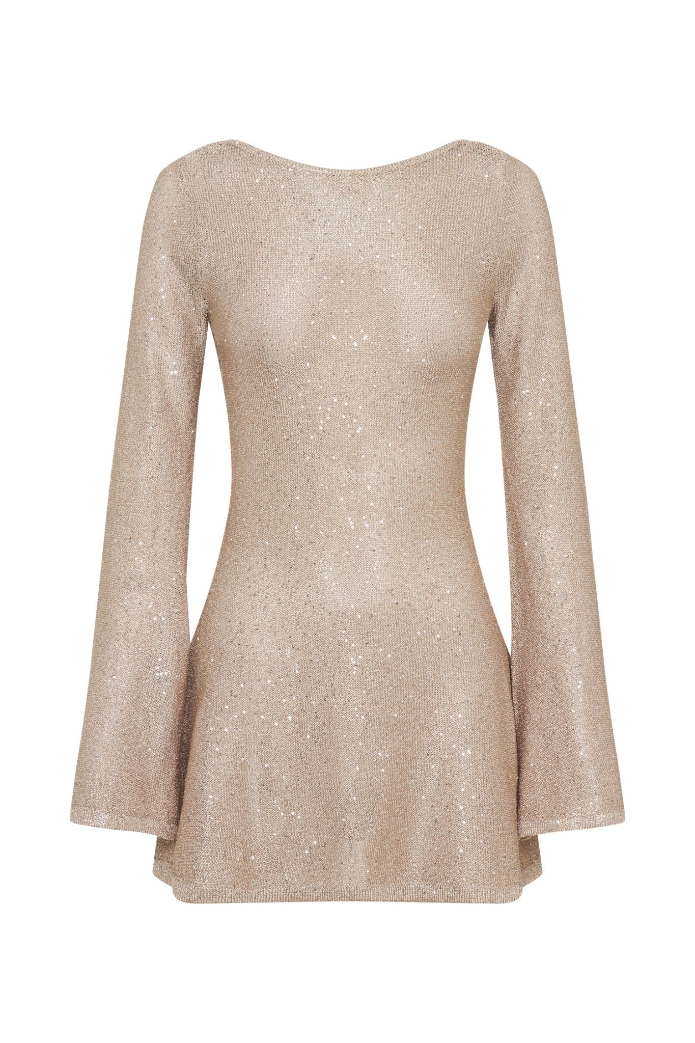 Taupe Twilight Sequin Mini Dress