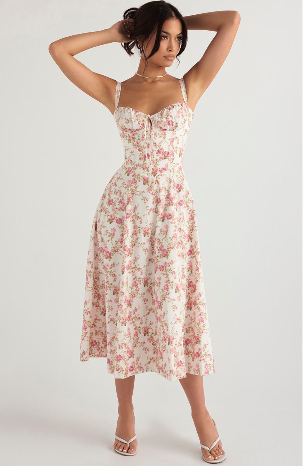 Tiana Midi Dress - Rose Print