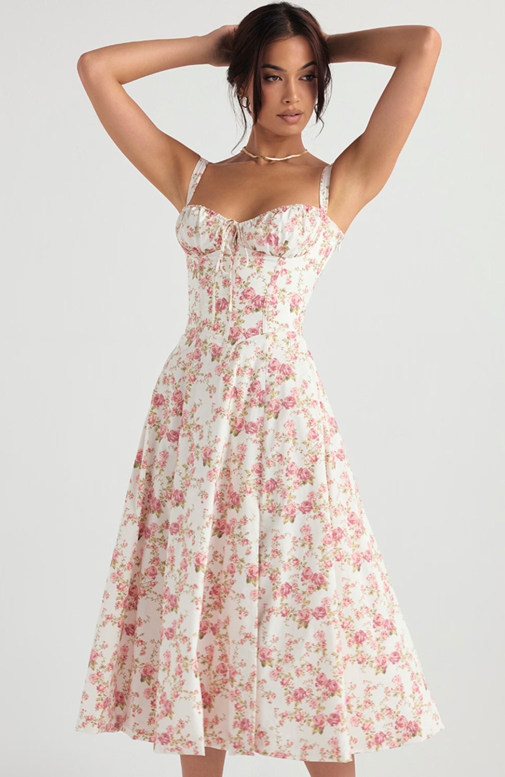 Tiana Midi Dress - Rose Print