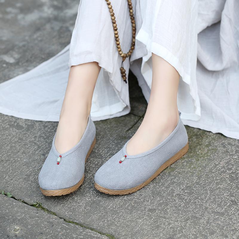 Vintage Flat Cotton Line Canvas Casual Shoes