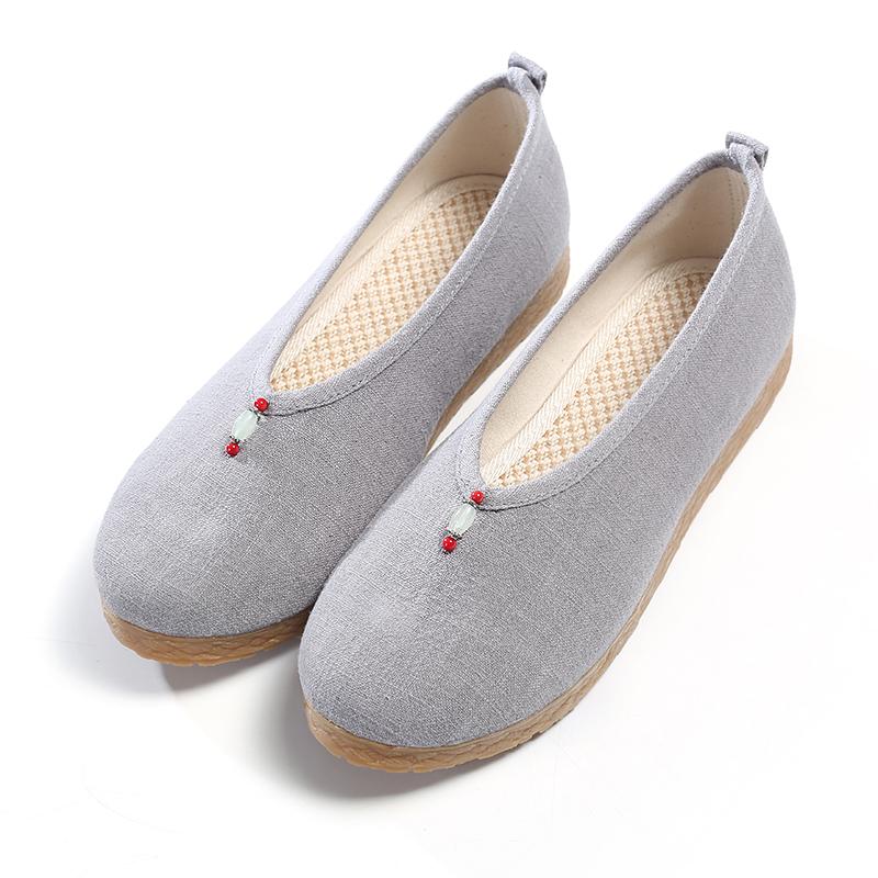 Vintage Flat Cotton Line Canvas Casual Shoes