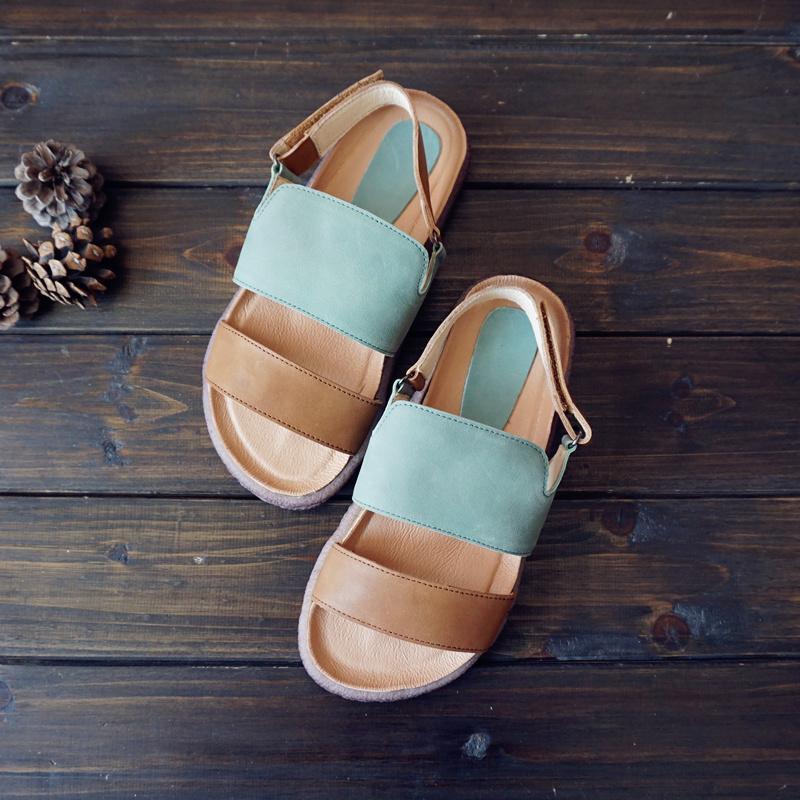 Vintage Handmade Leather Women's Shoes Sandals