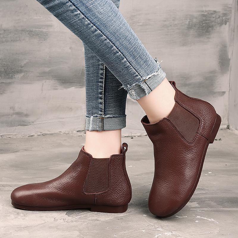 Vintage Handmade Short Boots Flat Literary Cotton Boots