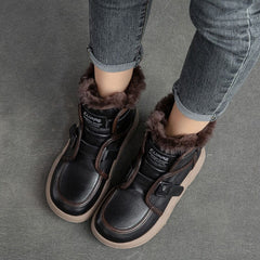 Winter Leather Casual Woolen Snow Boots