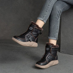 Winter Leather Casual Woolen Snow Boots