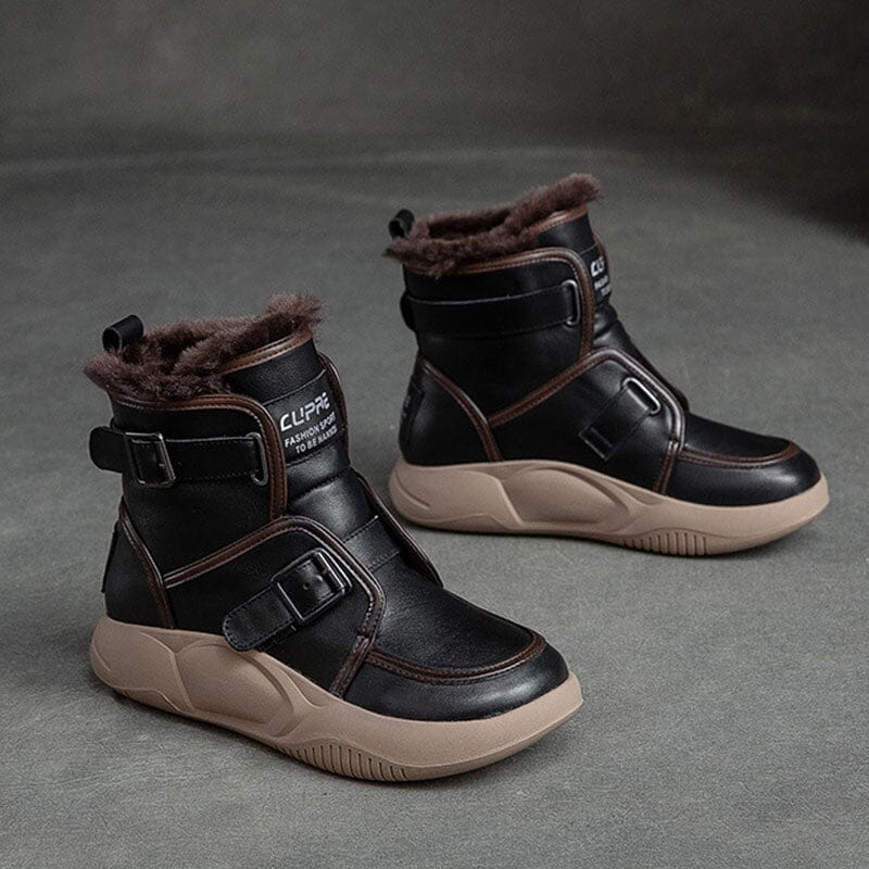 Winter Leather Casual Woolen Snow Boots