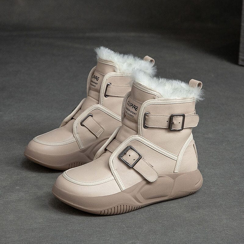 Winter Leather Casual Woolen Snow Boots