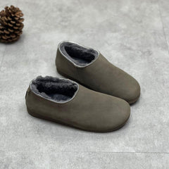 Winter Retro Soft Leather Fur Casual Shoes