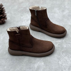 Winter Retro Suede Leather Furred Boots